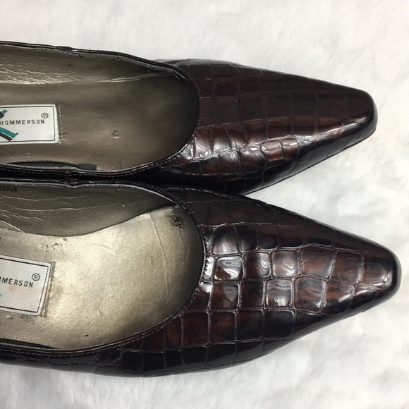 Ros Hommerson Brown size 8 croc Low Heel Pumps shoes corpcore - Picture 5 of 7